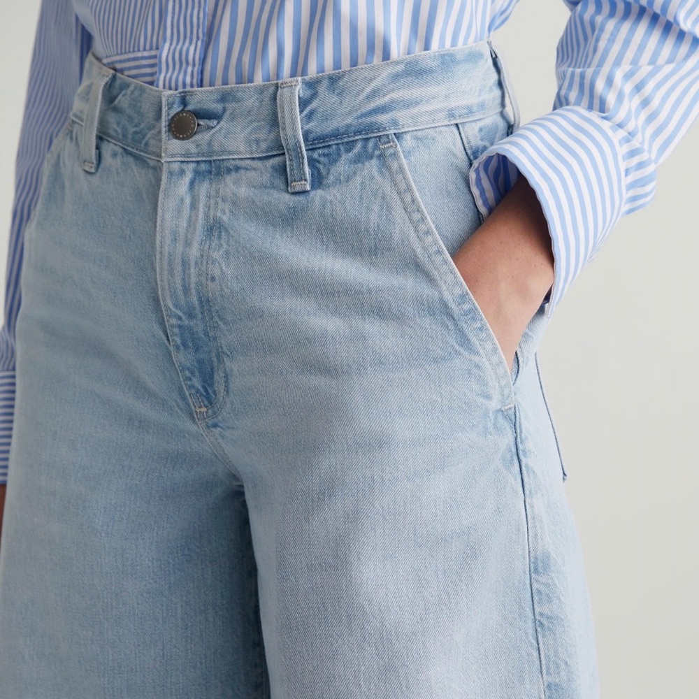AG Adriano Goldschmied Light Blue Flare Jeans - Stella low slung palazzo.